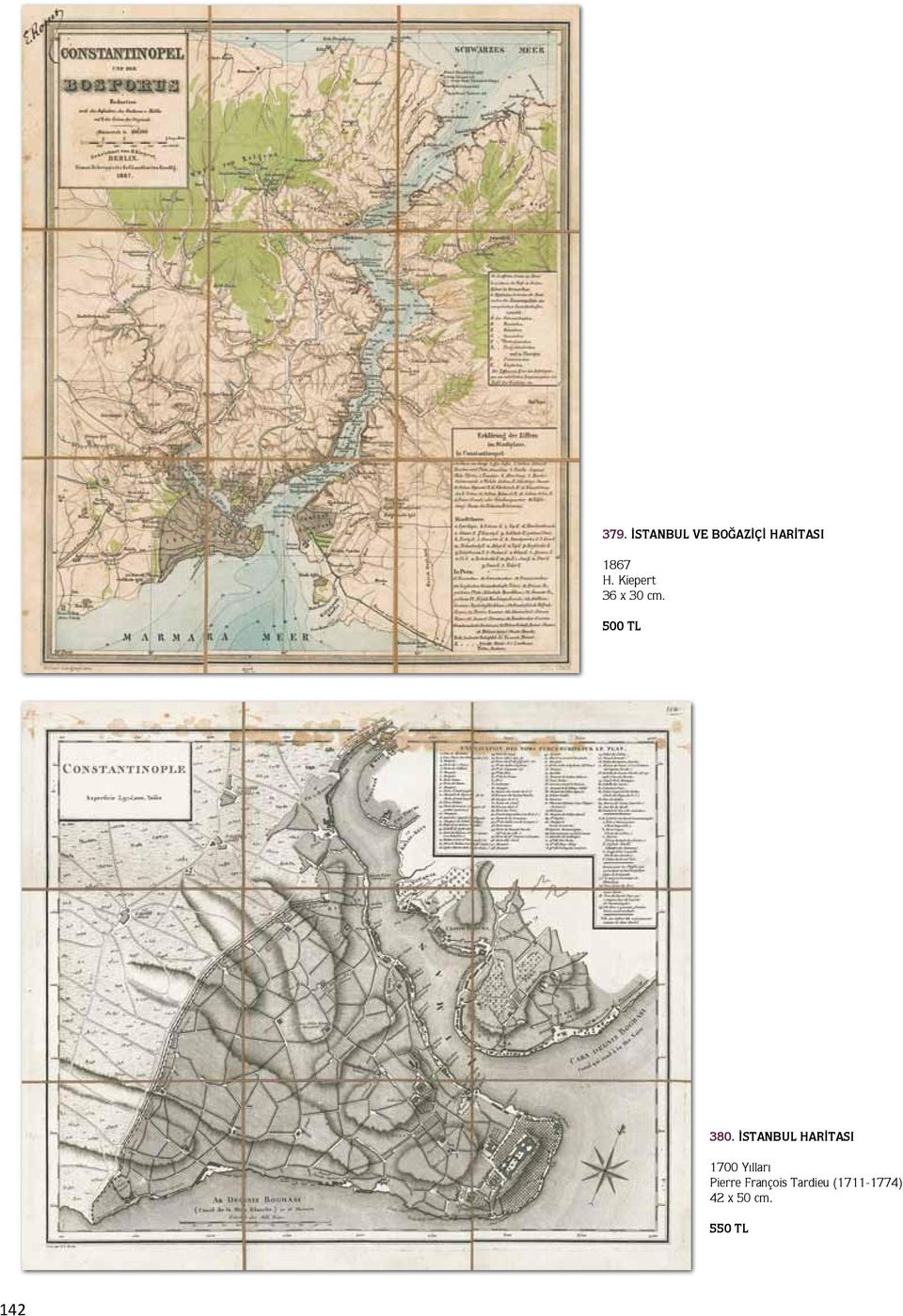 İSTANBUL HARİTASI 1700 Yılları Pierre