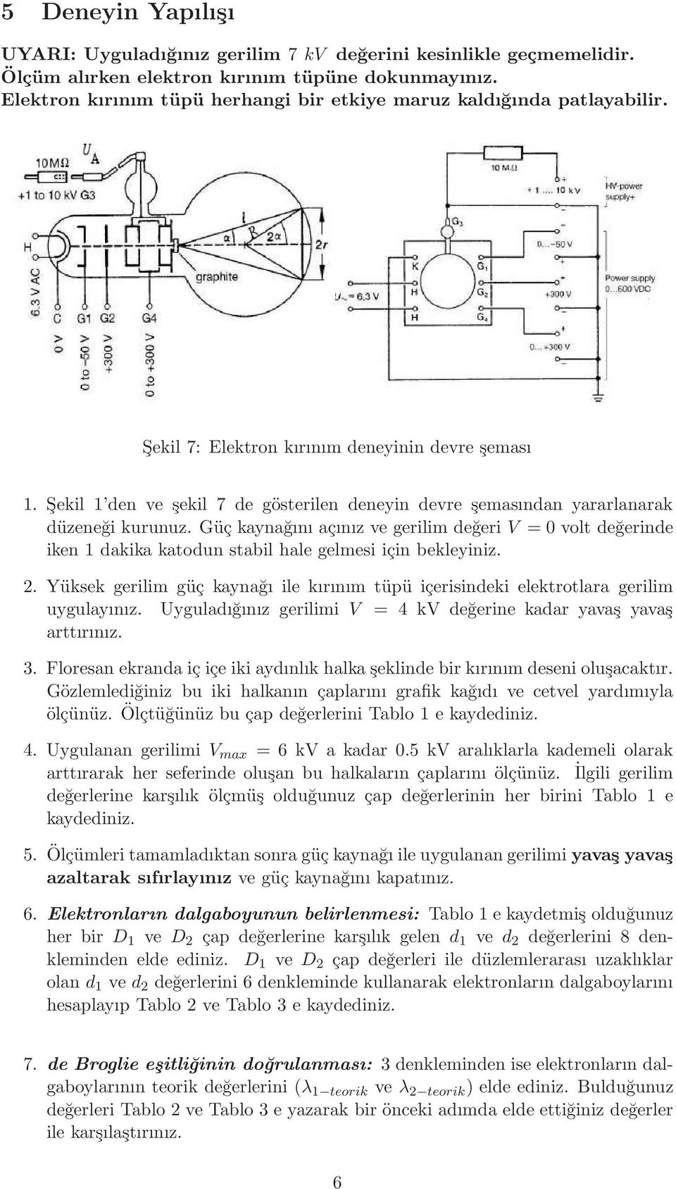 Şekil 1 den ve şekil 7 de gösterilen deneyin devre şemasından yararlanarak düzeneği kurunuz.