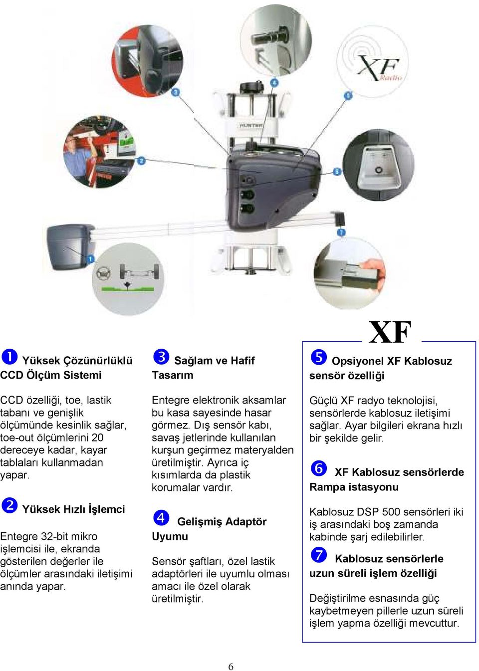 ❸ Sağlam ve Hafif Tasarım Entegre elektronik aksamlar bu kasa sayesinde hasar görmez. Dış sensör kabı, savaş jetlerinde kullanılan kurşun geçirmez materyalden üretilmiştir.