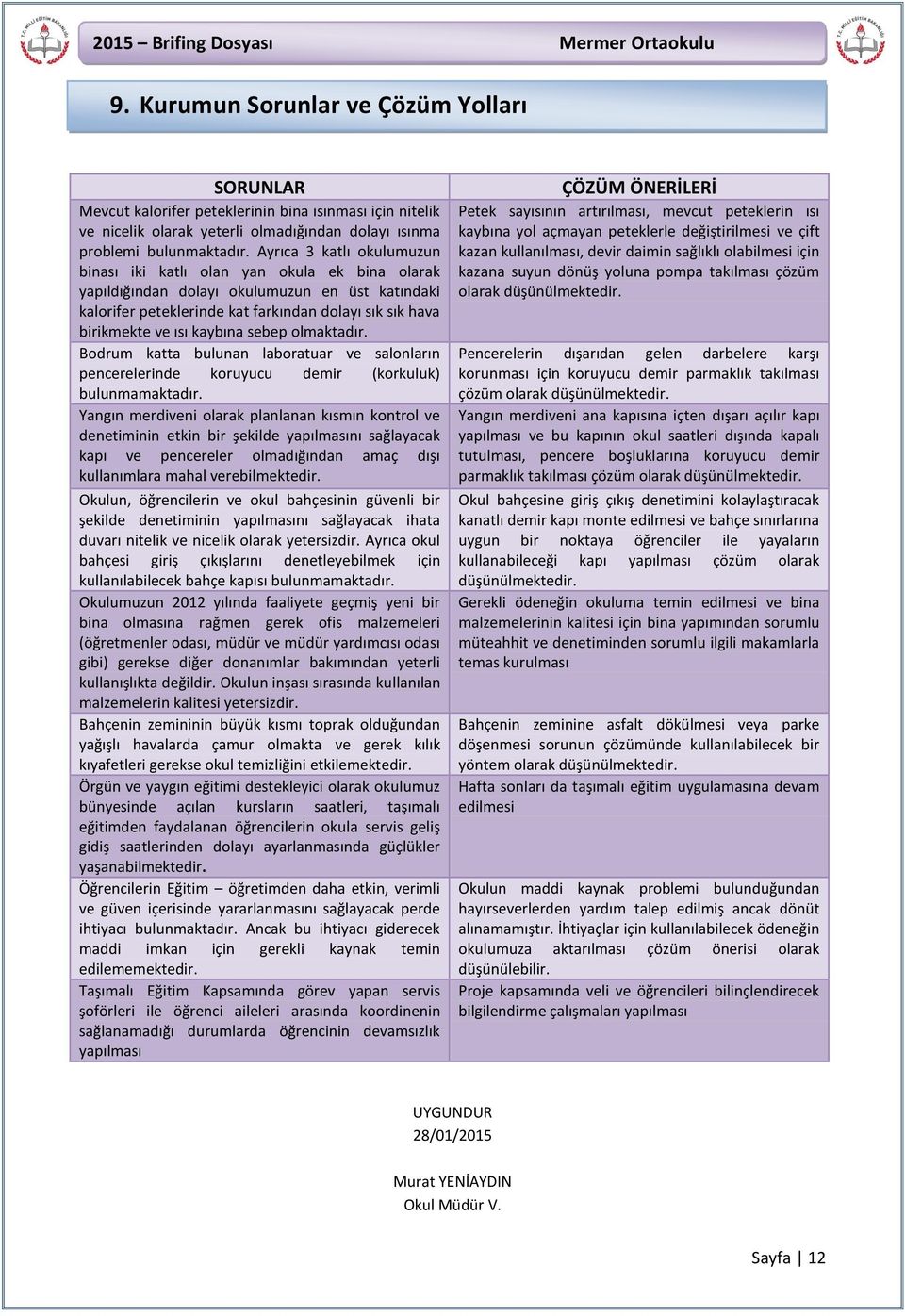 kaybına sebep olmaktadır. Bodrum katta bulunan laboratuar ve salonların pencerelerinde koruyucu demir (korkuluk) bulunmamaktadır.