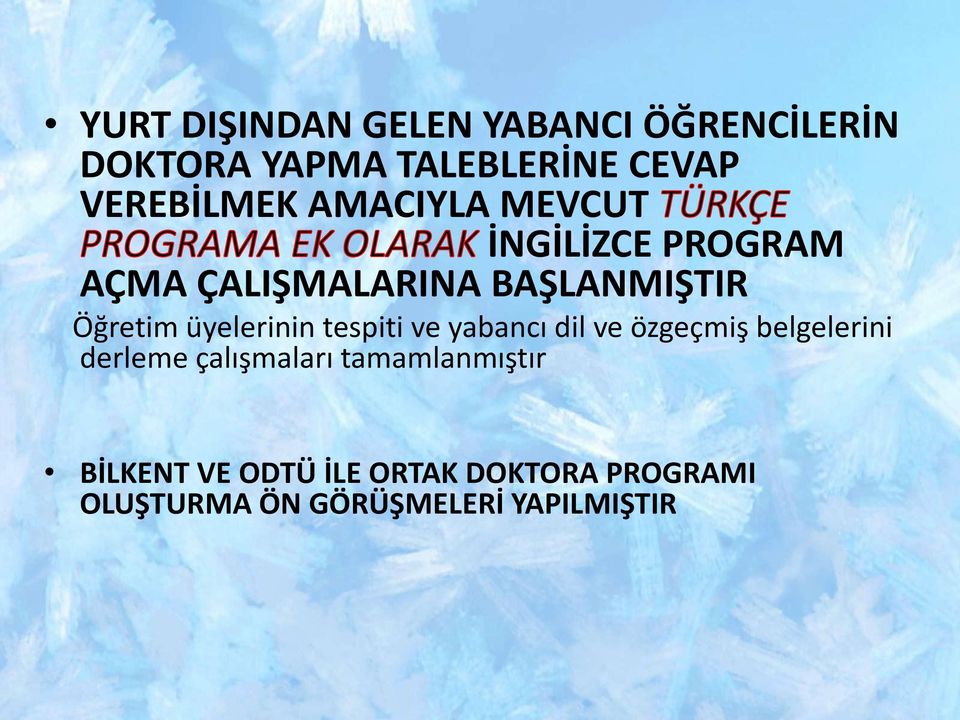 Öğretim üyelerinin tespiti ve yabancı dil ve özgeçmiş belgelerini derleme