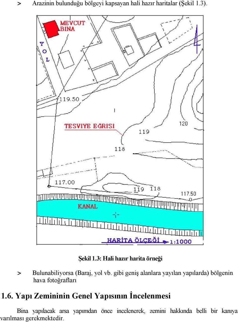 gibi geniş alanlara yayılan yapılarda) bölgenin hava fotoğrafları 1.6.