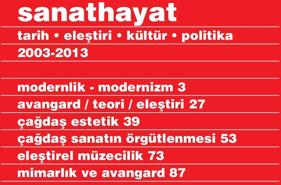 / eleştiri 27 çağdaş estetik 39 çağdaş sanatın