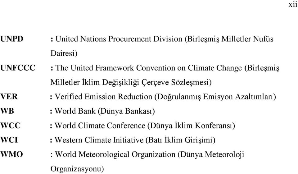 Reduction (Doğrulanmış Emisyon Azaltımları) : World Bank (Dünya Bankası) : World Climate Conference (Dünya İklim