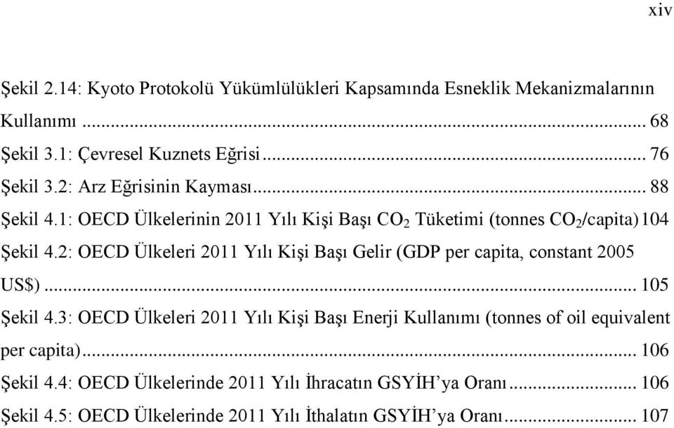 2: OECD Ülkeleri 2011 Yılı Kişi Başı Gelir (GDP per capita, constant 2005 US$)... 105 Şekil 4.