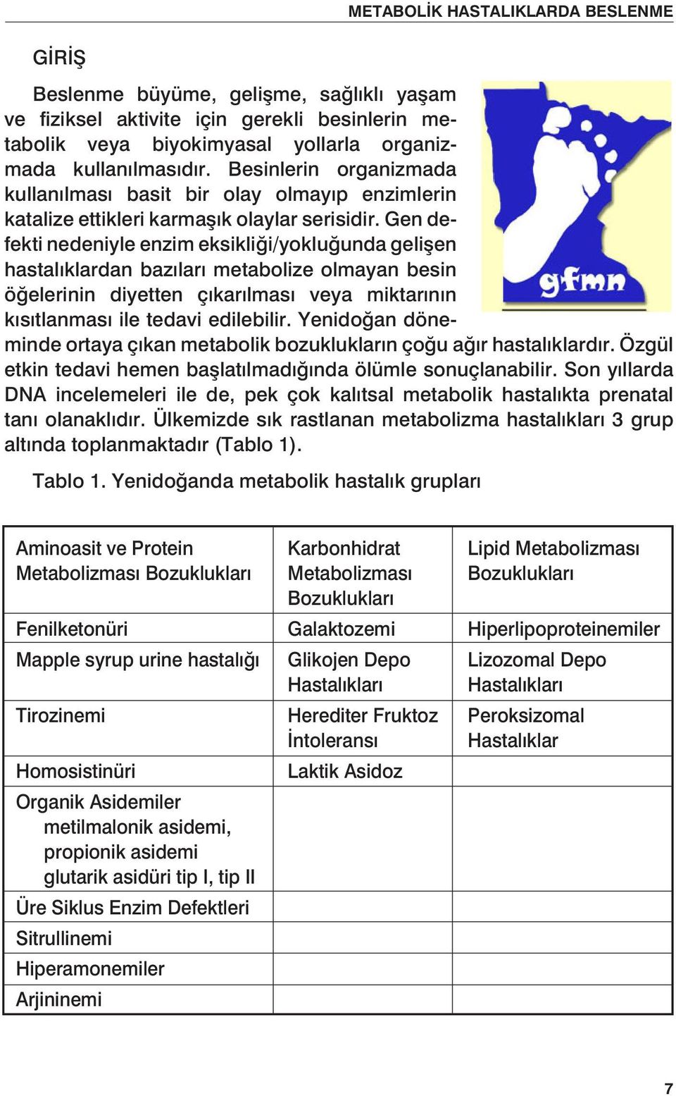 Gen defekti nedeniyle enzim eksikliği/yokluğunda gelişen hastalıklardan bazıları metabolize olmayan besin öğelerinin diyetten çıkarılması veya miktarının kısıtlanması ile tedavi edilebilir.