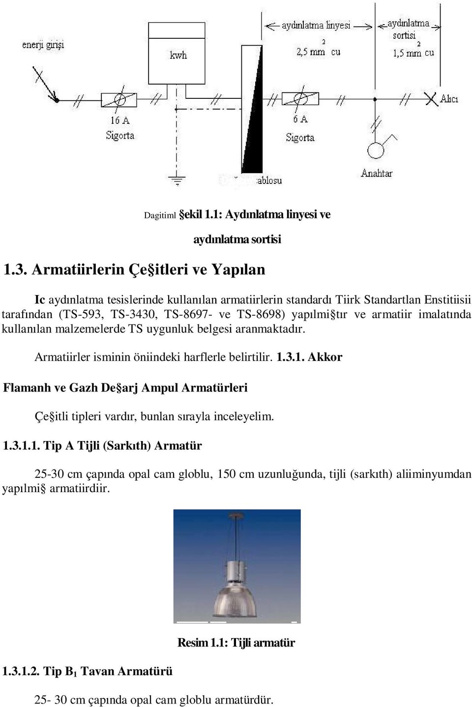 t r ve armatiir imalat nda kullan lan malzemelerde TS uygunluk belgesi aranmaktad r. Armatiirler isminin öniindeki harflerle belirtilir. 1.