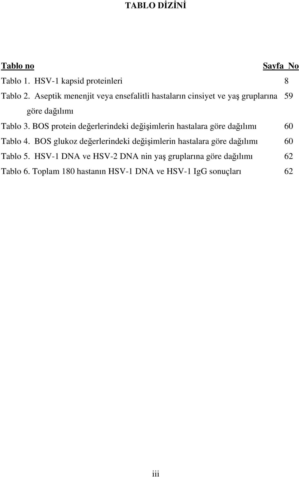 BOS protein değerlerindeki değişimlerin hastalara göre dağılımı 60 Tablo 4.