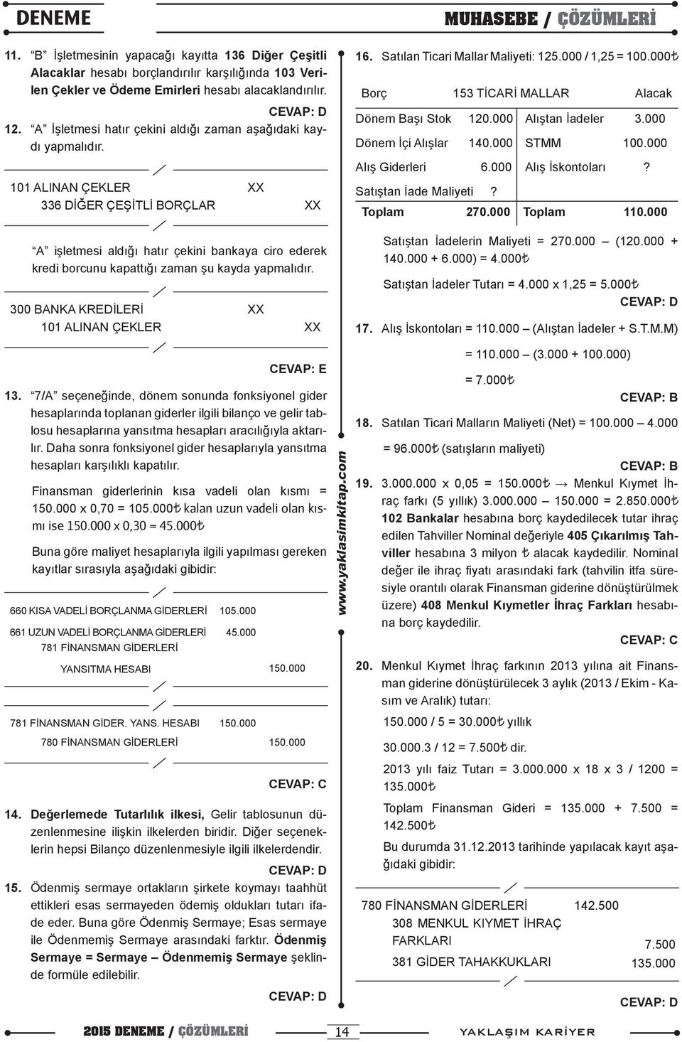 000 Dönem İçi Alışlar 140.000 STMM 100.000 Alış Giderleri 6.000 Alış İskontoları?