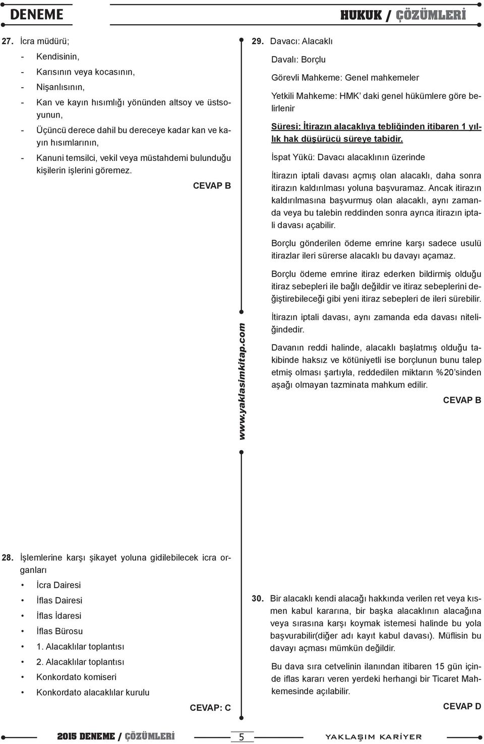 Davacı: Alacaklı Davalı: Borçlu HUKUK / ÇÖZÜMLERİ Görevli Mahkeme: Genel mahkemeler Yetkili Mahkeme: HMK daki genel hükümlere göre belirlenir Süresi: İtirazın alacaklıya tebliğinden itibaren 1 yıllık