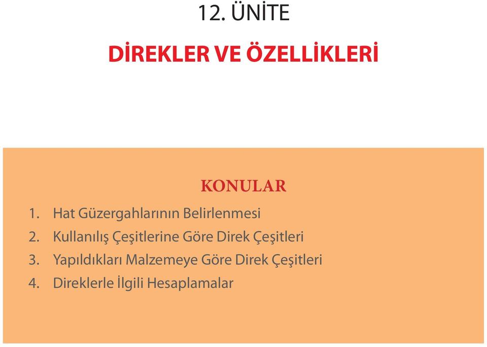 Kullanılış Çeşitlerine Göre Direk Çeşitleri 3.