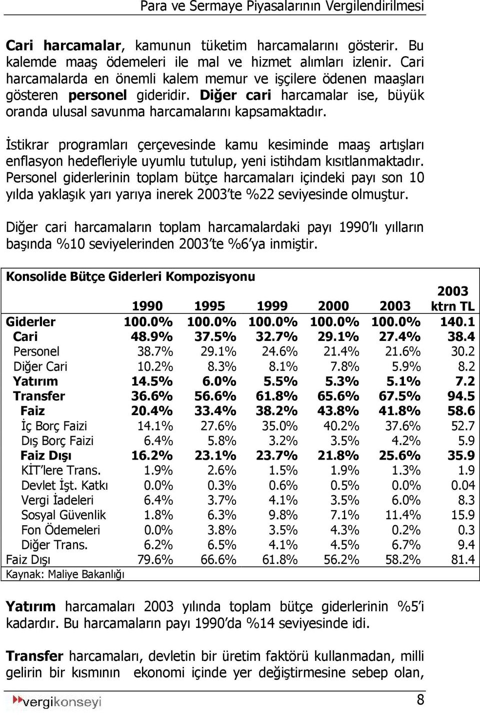 İstikrar programları çerçevesinde kamu kesiminde maaş artışları enflasyon hedefleriyle uyumlu tutulup, yeni istihdam kısıtlanmaktadır.