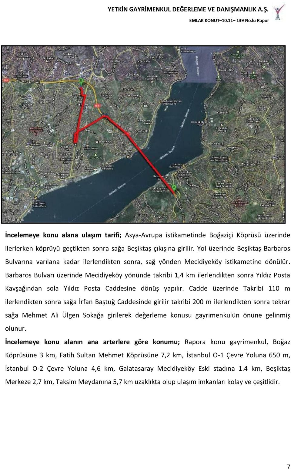 Barbaros Bulvarı üzerinde Mecidiyeköy yönünde takribi 1,4 km ilerlendikten sonra Yıldız Posta Kavşağından sola Yıldız Posta Caddesine dönüş yapılır.