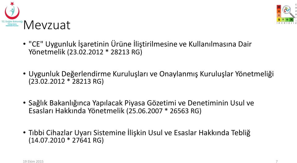 2012 * 28213 RG) Sağlık Bakanlığınca Yapılacak Piyasa Gözetimi ve Denetiminin Usul ve Esasları Hakkında