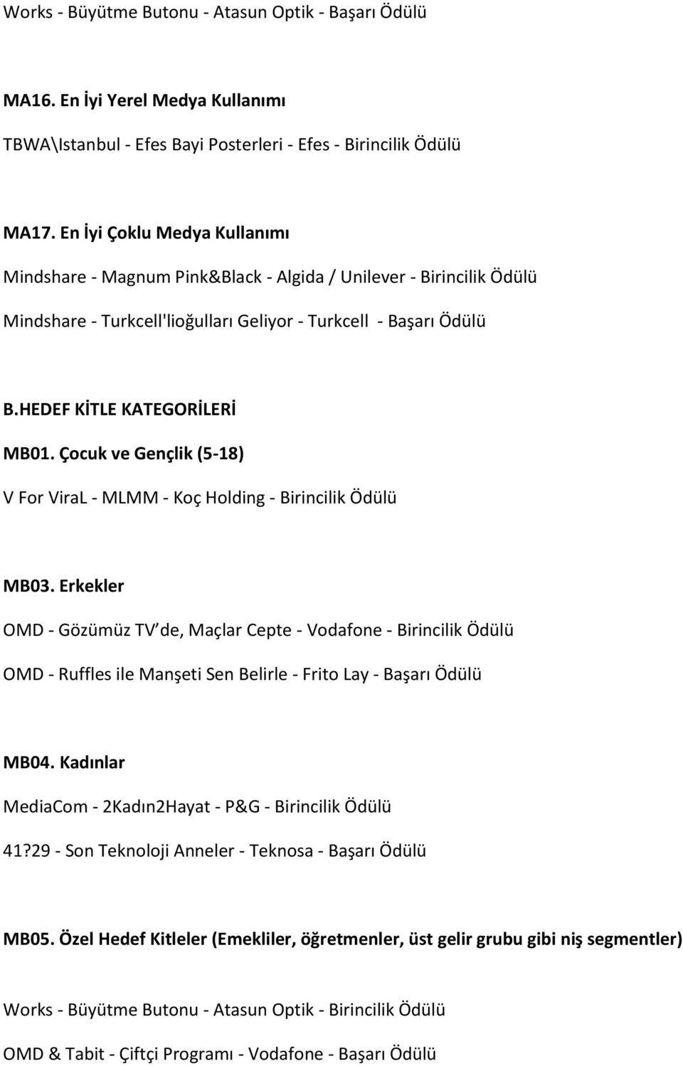 Çocuk ve Gençlik (5-18) V For ViraL - MLMM - Koç Holding - Birincilik Ödülü MB03.