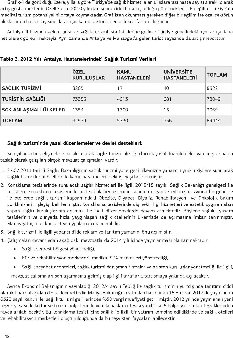 Grafikten okunması gereken diğer bir eğilim ise özel sektörün uluslararası hasta sayısındaki artışın kamu sektöründen oldukça fazla olduğudur.