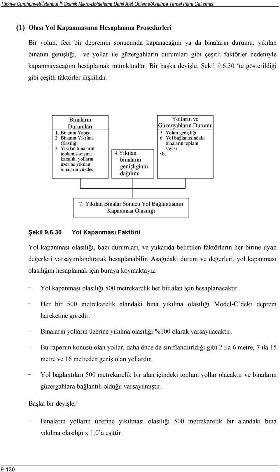 6.30 te gösterildiği gibi çeşitli faktörler ilişkilidir. Binaların Durumları 1. Binanın Yapısı 2. Binanın Yıkılma Olasılığı 3.