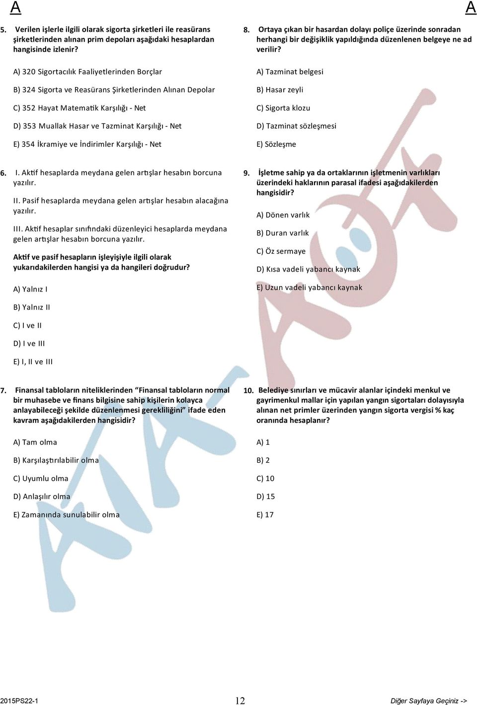 İkramiye ve İndirimler Karşılığı - Net 8. Ortaya çıkan bir hasardan dolayı poliçe üzerinde sonradan herhangi bir değişiklik yapıldığında düzenlenen belgeye ne ad verilir?