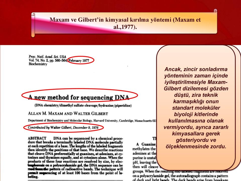 Maxam- sonra Gilbert dizilemesi yayınlamasına gözden rağmen, düştü, zira [ daha teknik popüler karmaşıklığı oldu.