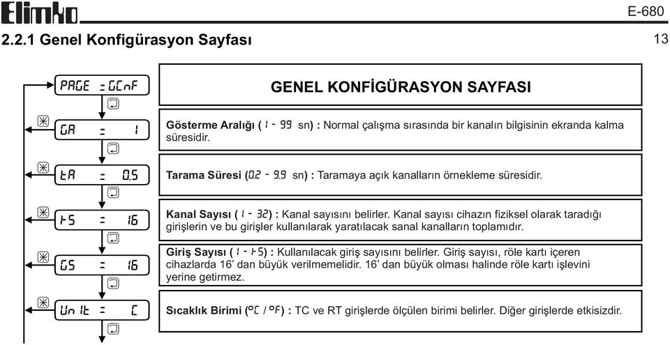 9 sn) : Taramaya açýk kanallarýn örnekleme süresidir. Kanal Sayýsý ( 1-32) : Kanal sayýsýný belirler.