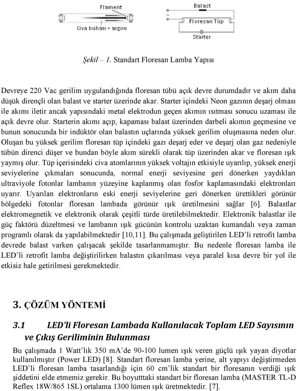 Starterin akımı açıp, kapaması balast üzerinden darbeli akımın geçmesine ve bunun sonucunda bir indüktör olan balastın uçlarında yüksek gerilim oluşmasına neden olur.