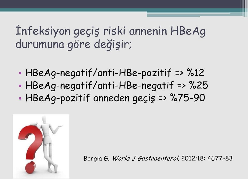 HBeAg-negatif/anti-HBe-negatif => %25 HBeAg-pozitif