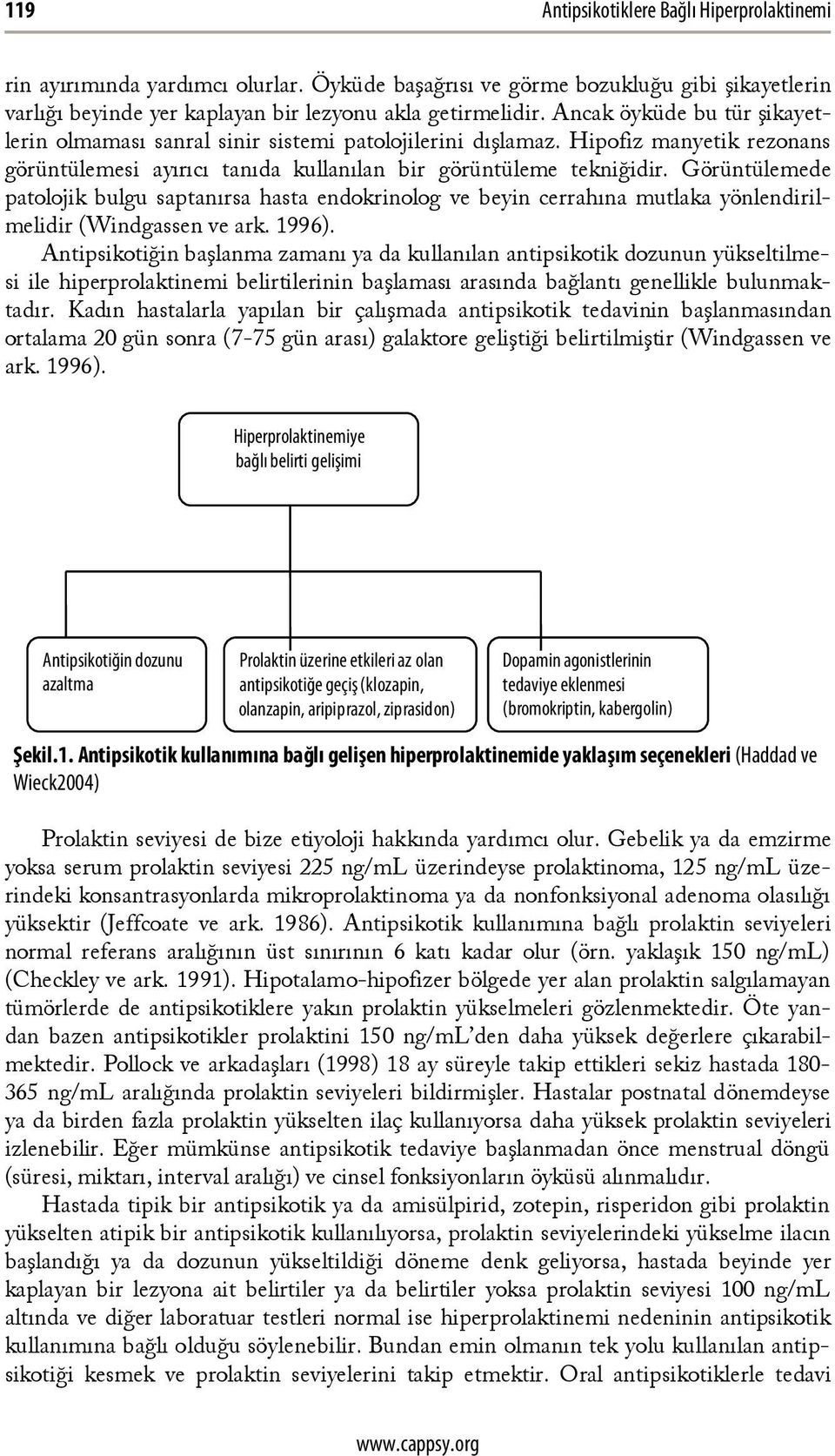 Görüntülemede patolojik bulgu saptanırsa hasta endokrinolog ve beyin cerrahına mutlaka yönlendirilmelidir (Windgassen ve ark. 1996).