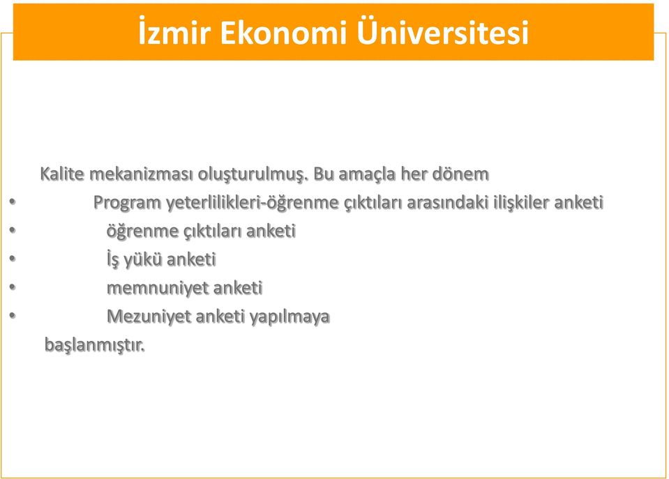 arasındaki ilişkiler anketi öğrenme çıktıları anketi İş yükü