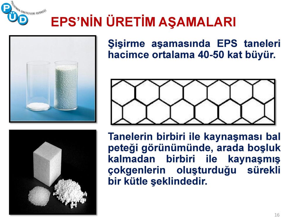 Tanelerin birbiri ile kaynaģması bal peteği görünümünde, arada