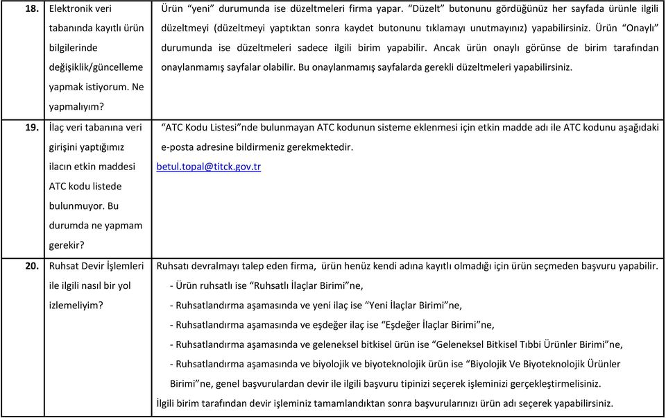 Ürün yeni durumunda ise düzeltmeleri firma yapar. Düzelt butonunu gördüğünüz her sayfada ürünle ilgili düzeltmeyi (düzeltmeyi yaptıktan sonra kaydet butonunu tıklamayı unutmayınız) yapabilirsiniz.