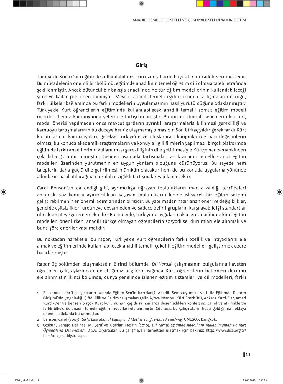 Ancak bütüncül bir bakışla anadilinde ne tür eğitim modellerinin kullanılabileceği şimdiye kadar pek önerilmemiştir.