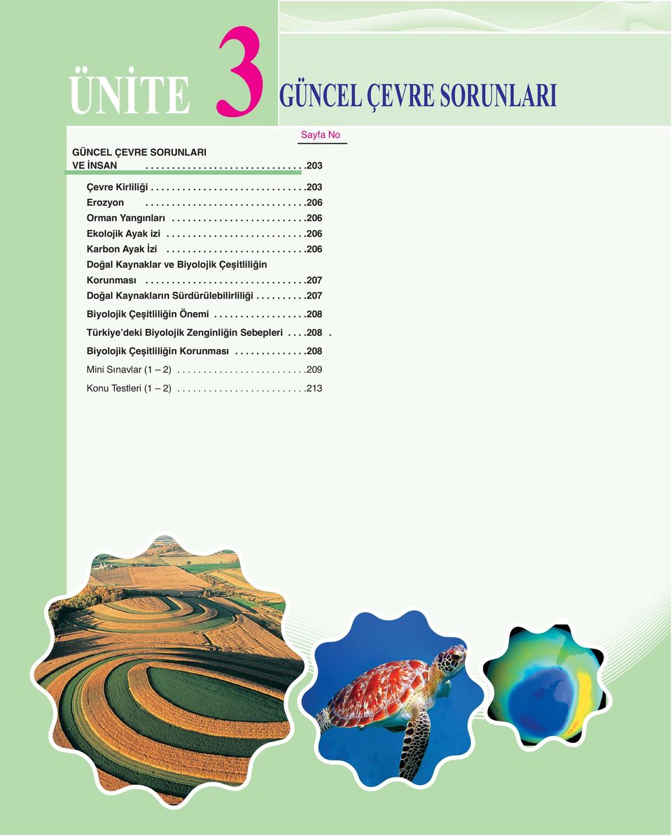 ..............................207 Doğal Kaynakların Sürdürülebilirliliği..........207 Biyolojik Çeşitliliğin Önemi..................208 Türkiyeʼdeki Biyolojik Zenginliğin Sebepleri.