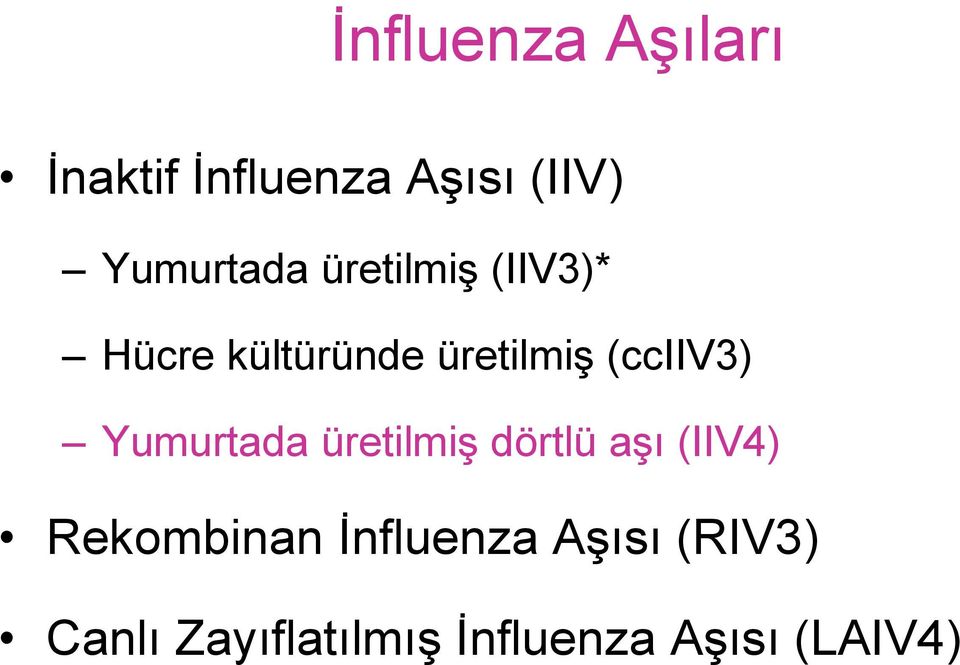 (cciiv3) Yumurtada üretilmiş dörtlü aşı (IIV4)