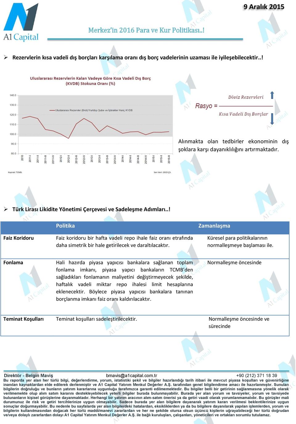 Küresel para politikalarının normalleşmeye başlaması ile.