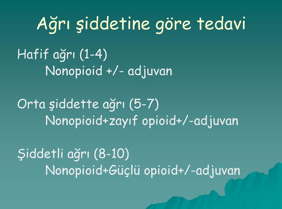 (5-7) Nonopioid+zayıf opioid+/-adjuvan