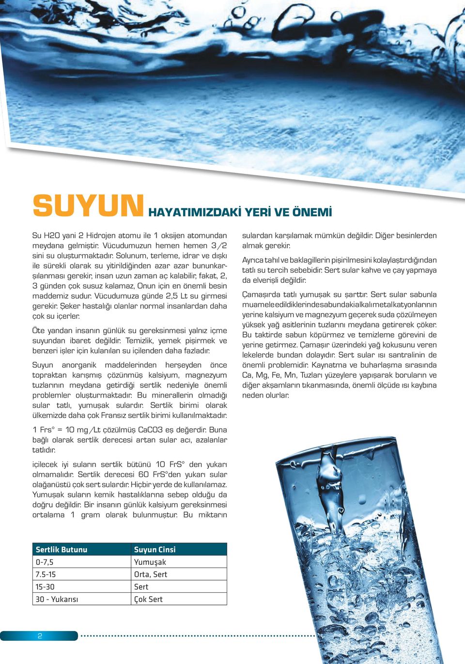 besin maddemiz sudur. Vücudumuza günde 2,5 Lt su girmesi gerekir. Şeker hastalığı olanlar normal insanlardan daha çok su içerler.