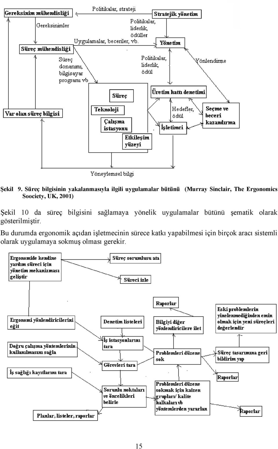 Ergonomics Soociety, UK, 2001) Şekil 10 da süreç bilgisini sağlamaya yönelik