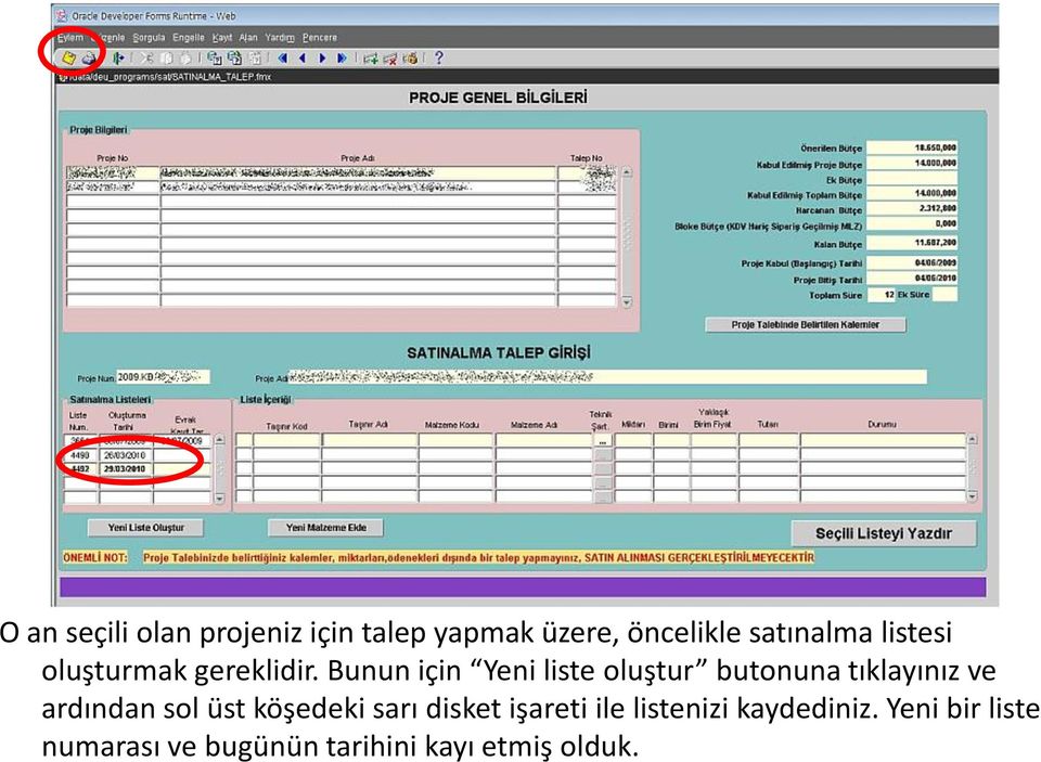 Bunun için Yeni liste oluştur butonuna tıklayınız ve ardından sol üst