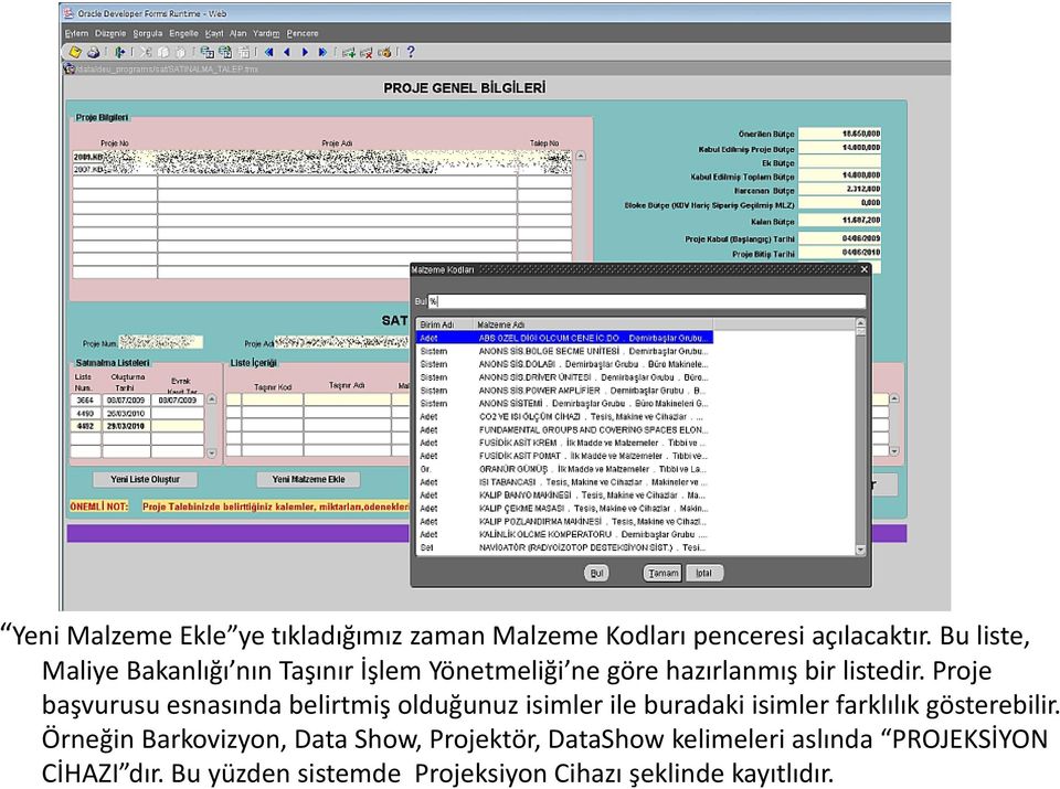 Proje başvurusu esnasında belirtmiş olduğunuz isimler ile buradaki isimler farklılık gösterebilir.