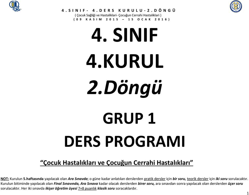 PROGRAMI Çocuk