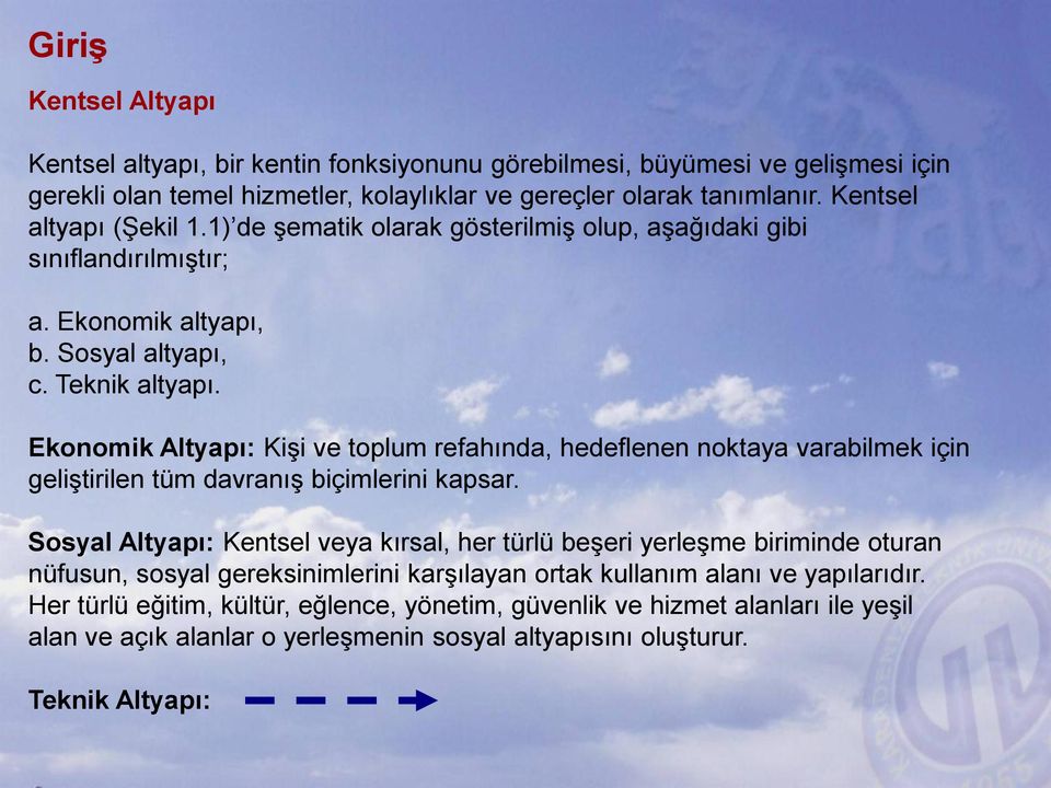 Ekonomik Altyapı: Kişi ve toplum refahında, hedeflenen noktaya varabilmek için geliştirilen tüm davranış biçimlerini kapsar.