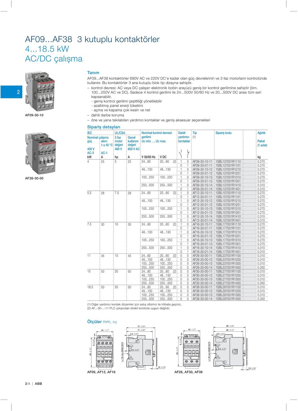 kontrol devresi: AC veya DC çalışan elektronik bobin arayüzü geniş bir kontrol gerilimine sahiptir (örn. 100...50V AC ve DC). Sadece 4 kontrol gerilimi ile 4...500V 50/60 Hz ve 0.