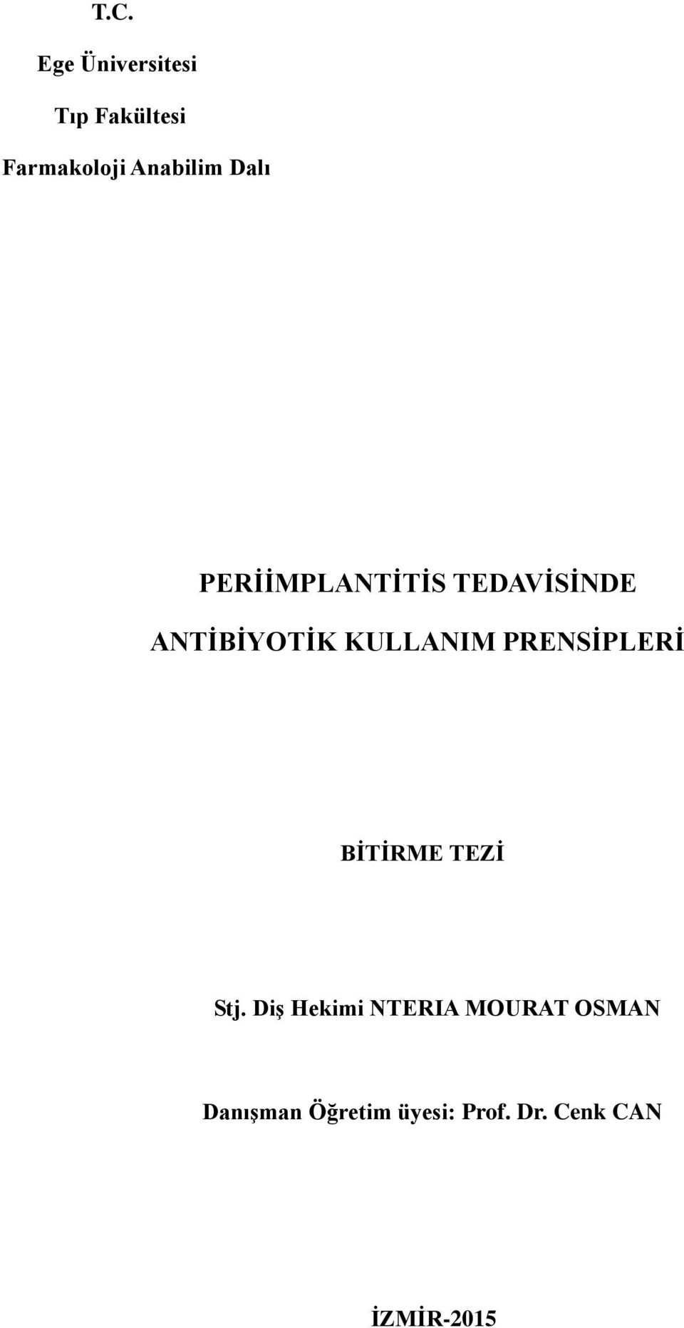 PRENSİPLERİ BİTİRME TEZİ Stj.