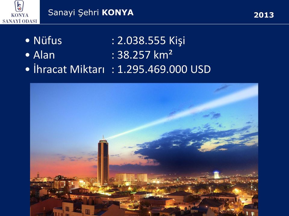 257 km² İhracat