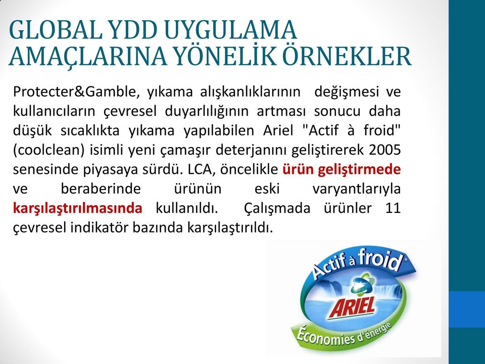 yeni çamaşır deterjanını geliştirerek 2005 senesinde piyasaya sürdü.