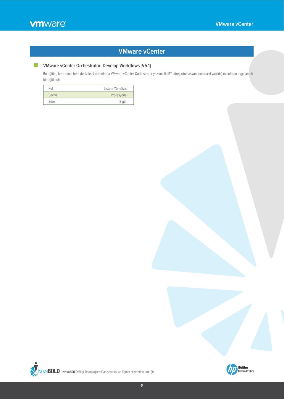 1] Bu eğitim, hem sanal hem de fiziksel ortamlarda VMware vcenter