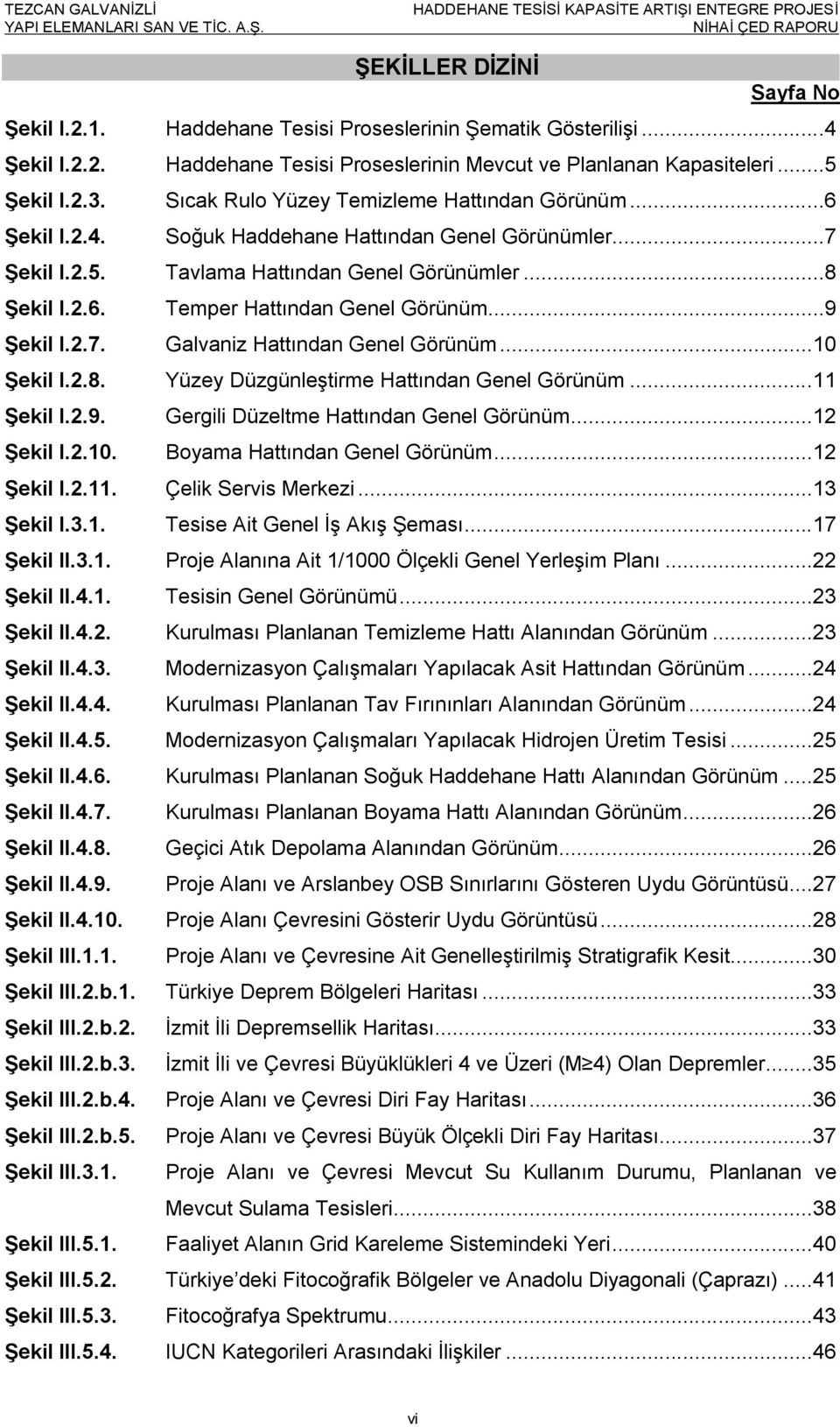 ..9 Şekil I.2.7. Galvaniz Hattından Genel Görünüm...10 Şekil I.2.8. Yüzey Düzgünleştirme Hattından Genel Görünüm...11 Şekil I.2.9. Gergili Düzeltme Hattından Genel Görünüm...12 Şekil I.2.10. Boyama Hattından Genel Görünüm.