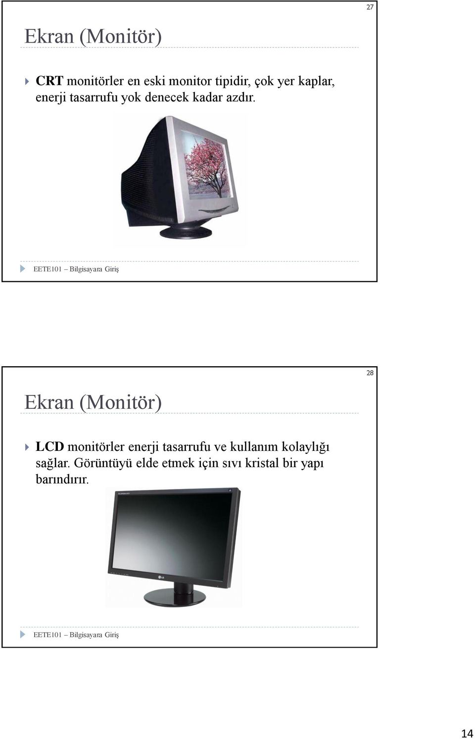 28 Ekran (Monitör) LCD monitörler enerji tasarrufu ve kullanım