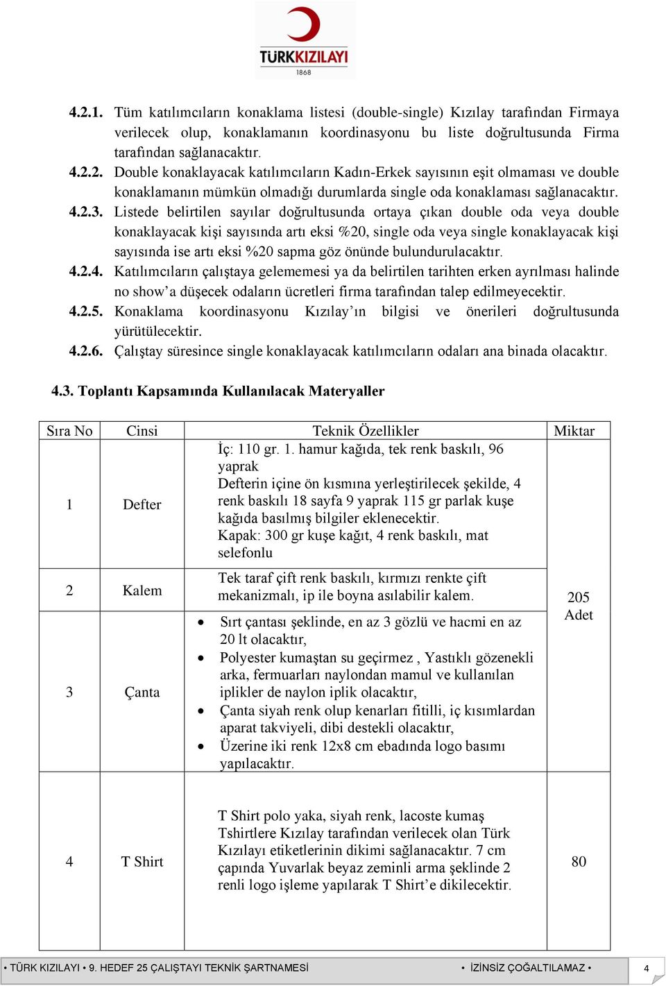 Listede belirtilen sayılar doğrultusunda ortaya çıkan double oda veya double konaklayacak kişi sayısında artı eksi %20, single oda veya single konaklayacak kişi sayısında ise artı eksi %20 sapma göz