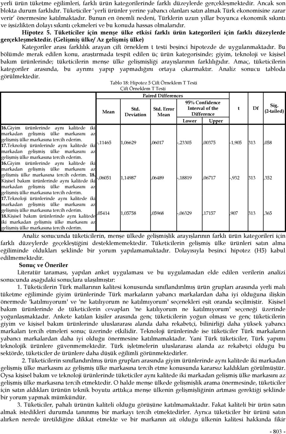 Bunun en önemli nedeni, Türklerin uzun yıllar boyunca ekonomik sıkıntı ve işsizlikten dolayı sıkıntı çekmeleri ve bu konuda hassas olmalarıdır. Hipotez 5.